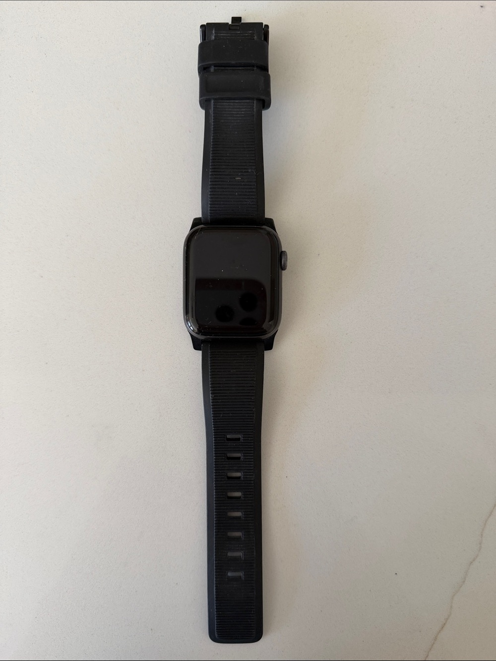 Black Apple Smartwatch with Silicone Band